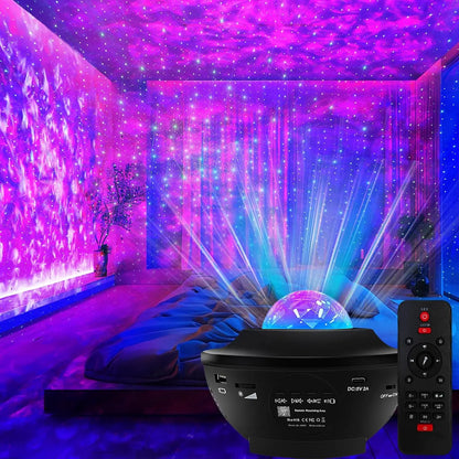 Colorful Starry Projector Galaxy Night Light Child Bluetooth USB Music Player Star NightLight Romantic Projector Night Lamp Gift