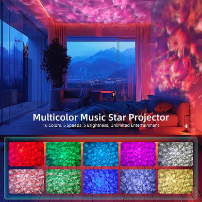 Colorful Starry Projector Galaxy Night Light Child Bluetooth USB Music Player Star NightLight Romantic Projector Night Lamp Gift